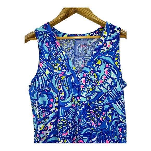 Lilly Pulitzer Amina Dress Small Brilliant Blue Ceviche Sleeveless Dress - Picture 3 of 9